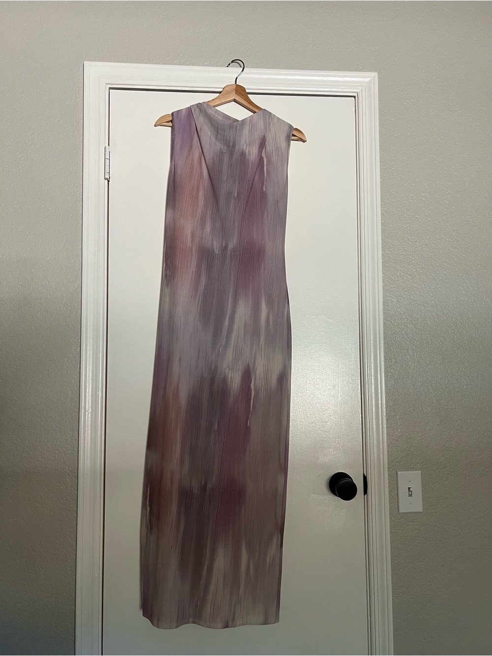 ZARA Sheer Watercolor Maxi Dress - purple